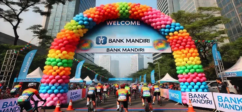 Bank Mandiri Hadirkan Balon Gapura di Event Sepeda Santai Jakarta